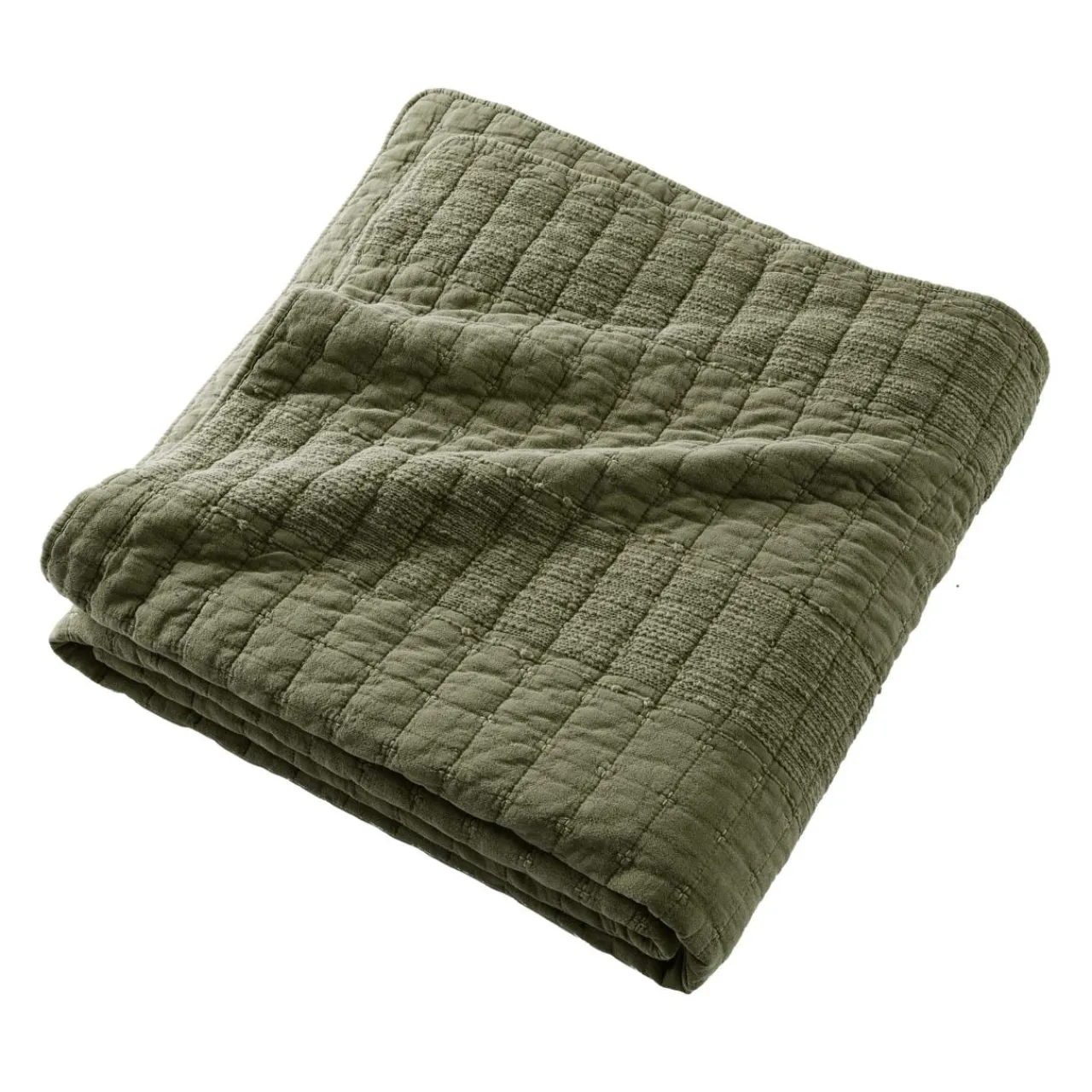 Couvre-Lit Et Édredon|EMINZA Couvre-lit coton matelassé (220 x 240 cm) Lena Vert romarin