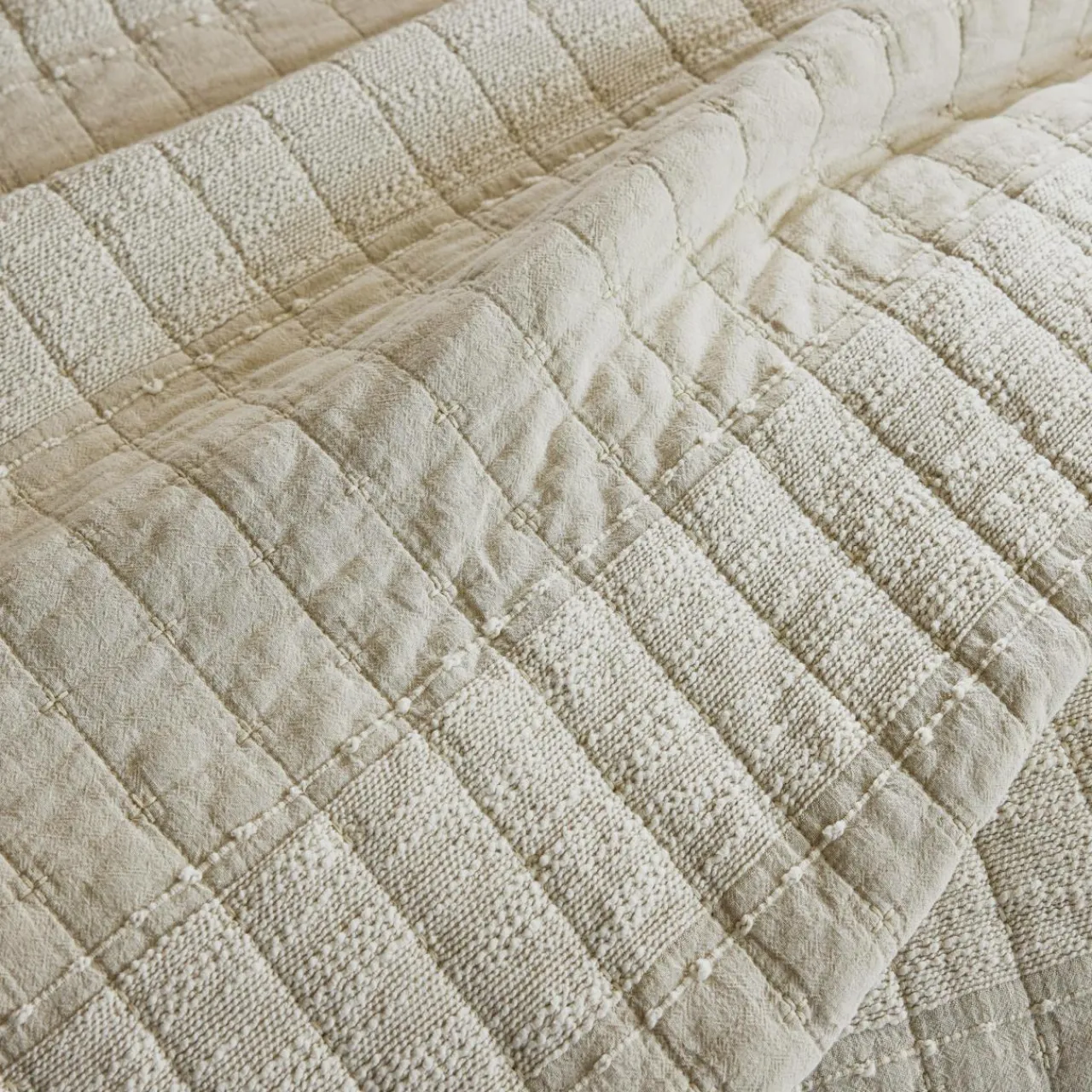 Couvre-Lit Et Édredon|EMINZA Couvre-lit coton matelassé (240 x 260 cm) Lena sable Beige