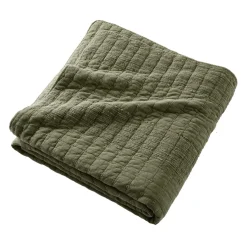 Couvre-Lit Et Édredon|EMINZA Couvre-lit coton matelassé (240 x 260 cm) Lena Vert romarin