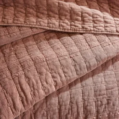 Couvre-Lit Et Édredon|EMINZA Couvre-lit coton matelassé (220 x 240 cm) Lena Terracotta