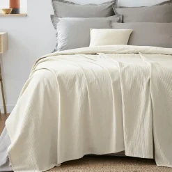 Plaid Et Jeté|Couvre-Lit Et Édredon|EMINZA Couvre-lit coton tissé (180 x 220 cm) Léa pampa Beige