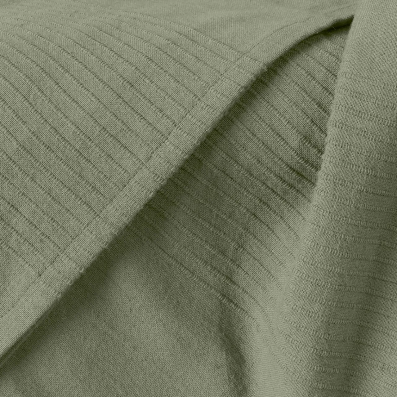 Plaid Et Jeté|Couvre-Lit Et Édredon|EMINZA Couvre-lit coton tissé (180 x 220 cm) Léa Vert romarin