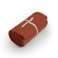 Plaid Et Jeté|Couvre-Lit Et Édredon|EMINZA Couvre-lit coton tissé (220 x 250 cm) Léa Terracotta