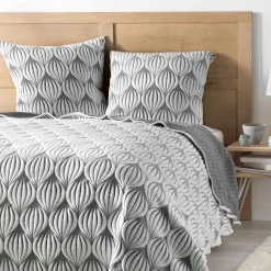 Couvre-Lit Et Édredon|DOUCEUR D'INTERIEUR Couvre-lit et 2 taies d'oreiller (220 x 240 cm) Faustine Gris