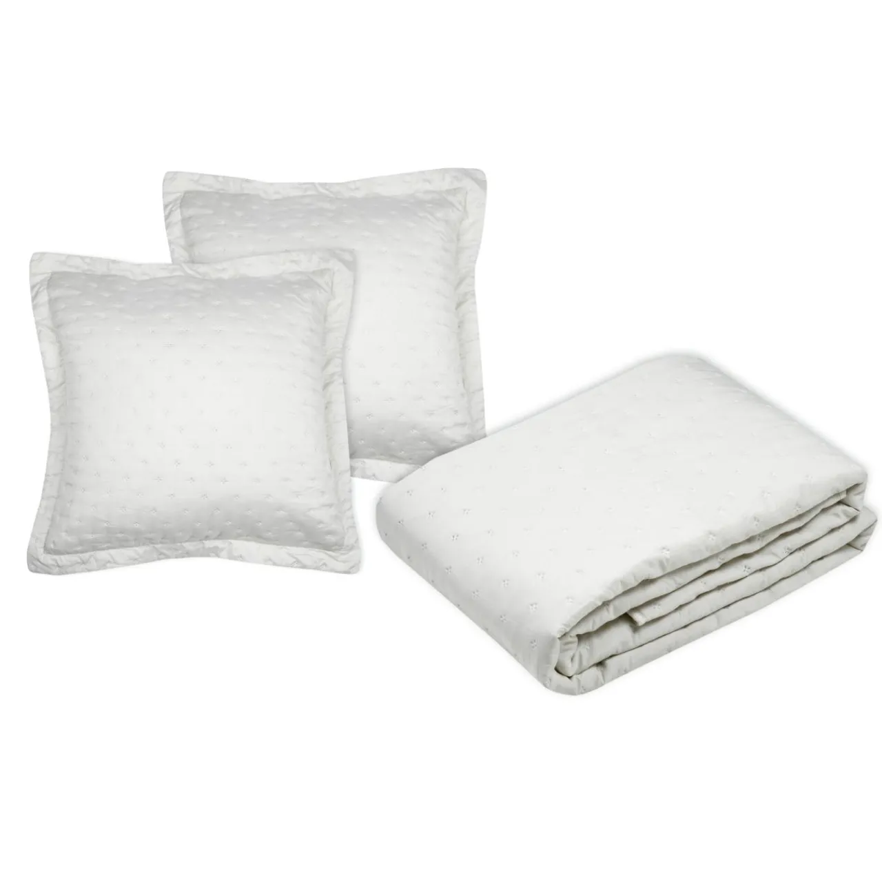 Couvre-Lit Et Édredon|STOF Couvre-lit matelassé avec deux taies d'oreiller (260 x 240 cm) Cléo Ecru