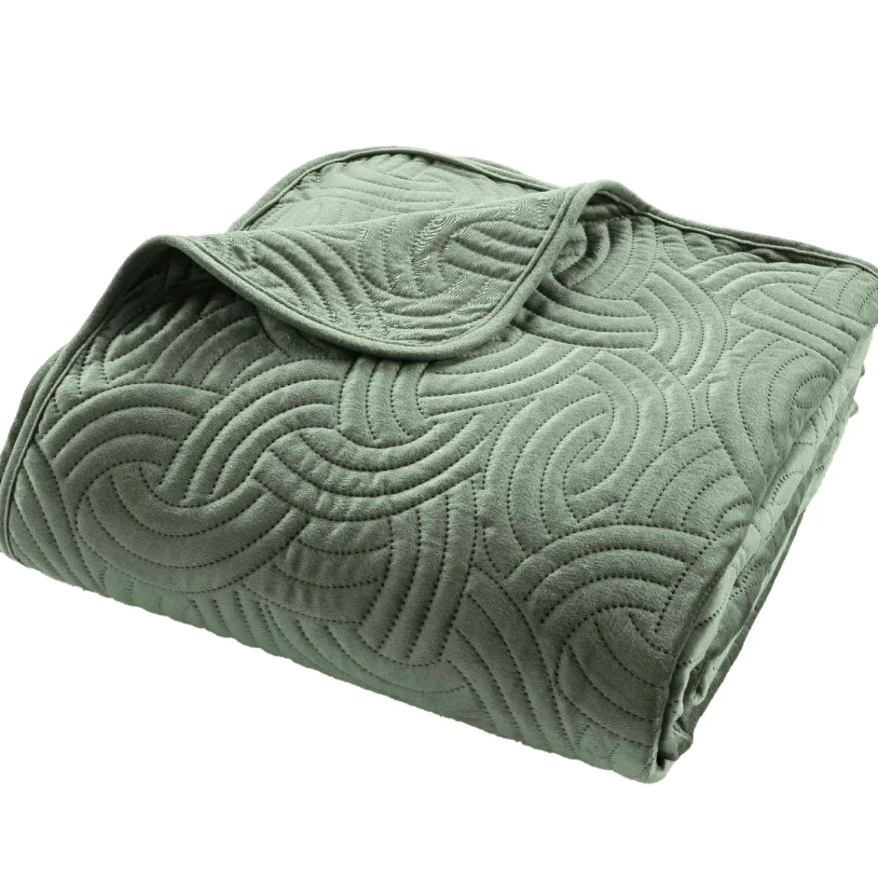 Couvre-Lit Et Édredon|douceur d'intu017drieur Couvre-lit matelassé et deux taies d'oreiller (240 x 260 cm) Solange cédre Vert