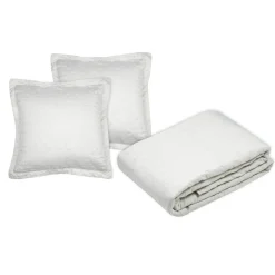 Couvre-Lit Et Édredon|STOF Couvre-lit matelassé et deux taies d'oreiller (240 x 220 cm) Cléo Ecru