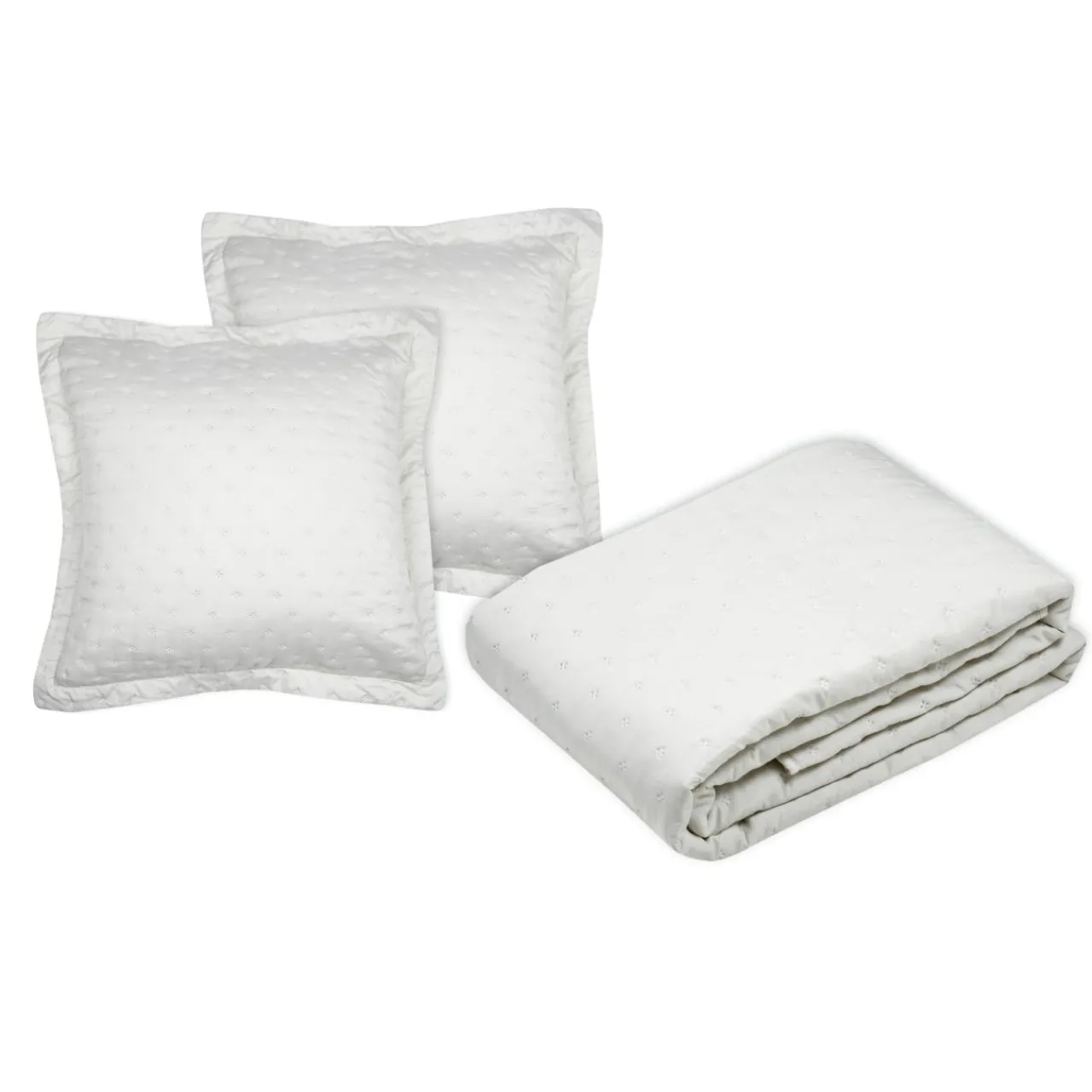 Couvre-Lit Et Édredon|STOF Couvre-lit matelassé et deux taies d'oreiller (240 x 220 cm) Cléo Ecru