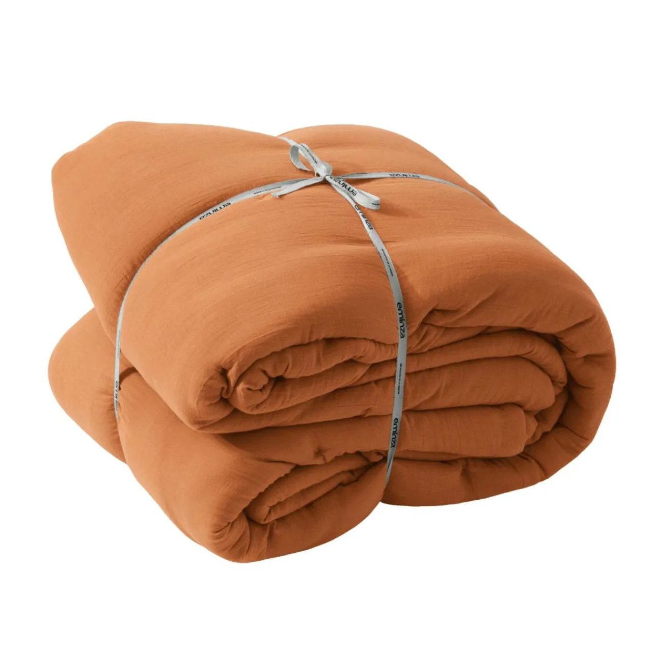 Couvre-Lit Et Édredon|EMINZA Couvre-lit matelassé gaze de coton (180 x 240 cm) Gaïa Abricot