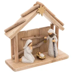 Crèche De Noël|Feeric Lights & Christmas Crèche de Noël complète en bois (H19 cm) Sainte-Lucia Naturel