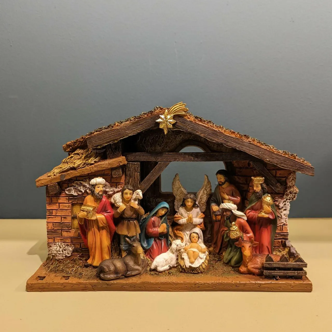 Crèche De Noël|KAEMINGK Crèche de Noël complète et lumineuse (H15 cm) Sainte-Julia