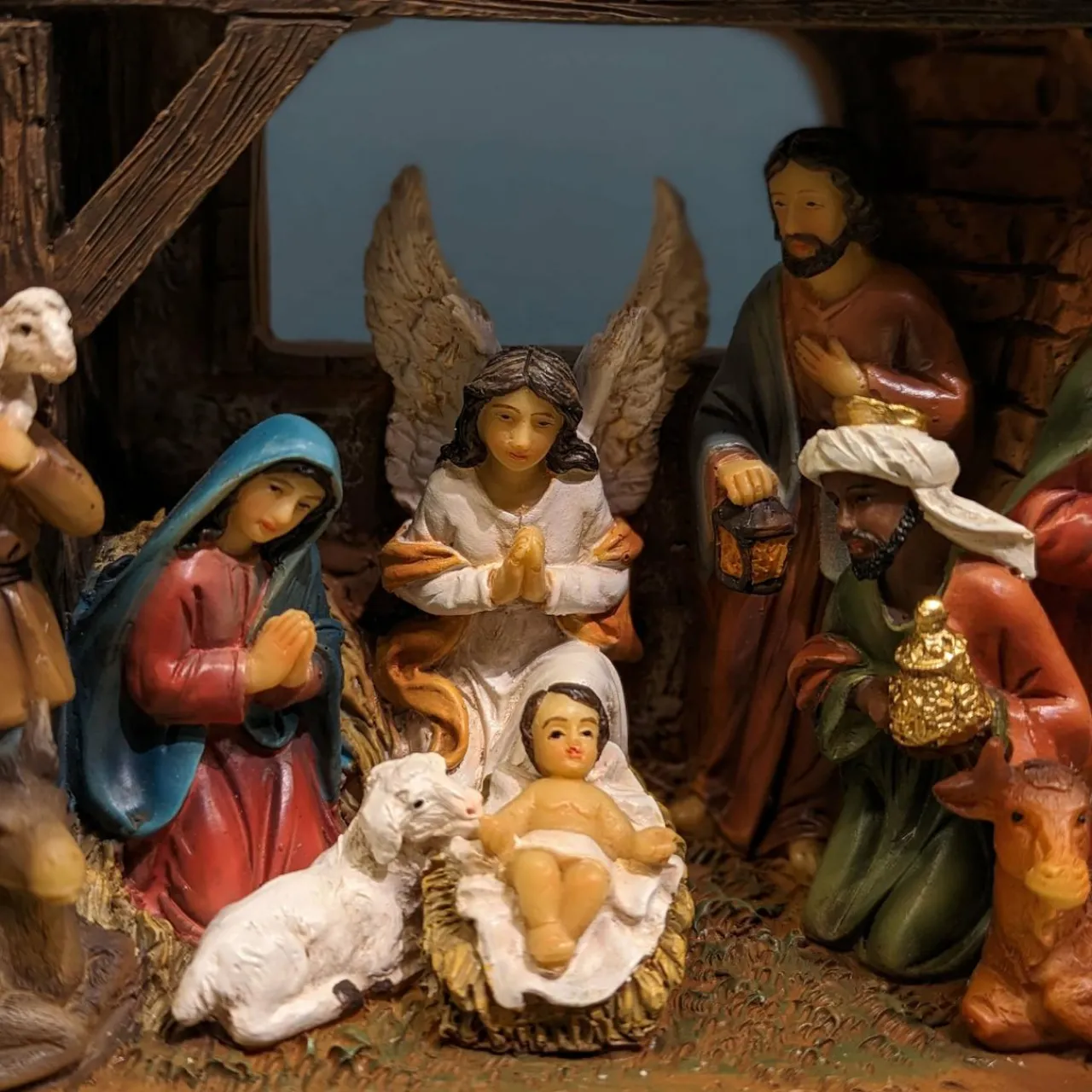 Crèche De Noël|KAEMINGK Crèche de Noël complète et lumineuse (H15 cm) Sainte-Julia
