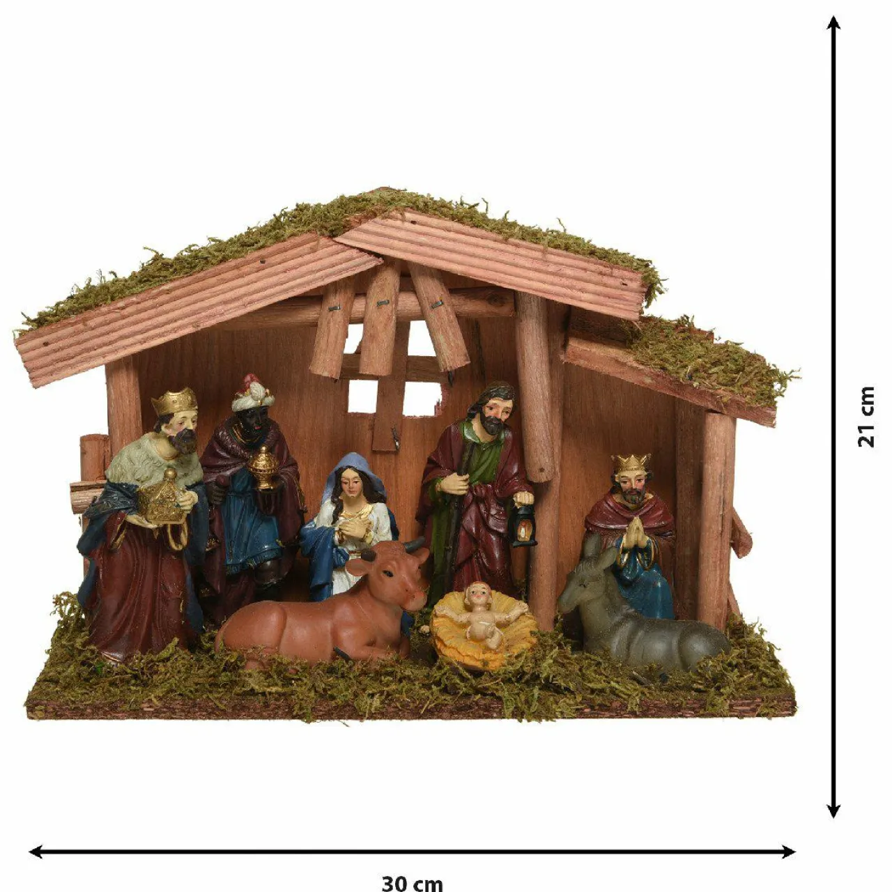 Crèche De Noël|KAEMINGK Crèche de Noël complète (H21 cm) Saint-Daniel