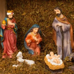 Crèche De Noël|JJA Crèche de Noël complète (H35 cm) Saint-Basile Multicolore