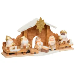 Crèche De Noël|JJA Crèche de Noël complète (H16 cm) Saint-Amaury Or