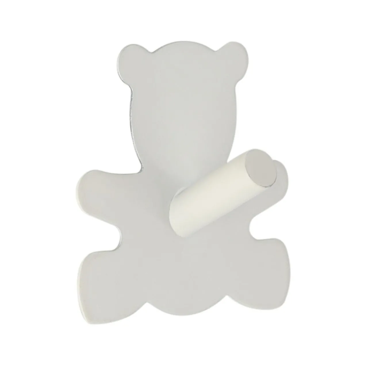 Rangement Salle De Bain|TENDANCE Crochet adhésif 3M acier inoxydable (H15 cm) Ourson Blanc