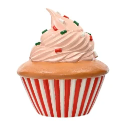 Personnage, Objet Grand Format|Déco Et Objet De Noël|KAEMINGK Cupcake de Noël Géant (H60 cm) Gourmandise colorée Rouge
