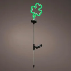 Luminaire Jardin|Eclairage Extérieur|KAEMINGK Décoration lumineuse Solaire à piquer au sol (H70 cm) néon Trèfle Vert