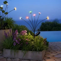 Luminaire Jardin|Eclairage Extérieur|KAEMINGK Décoration lumineuse Solaire à piquer au sol (H70 cm) Flowers Multicolore