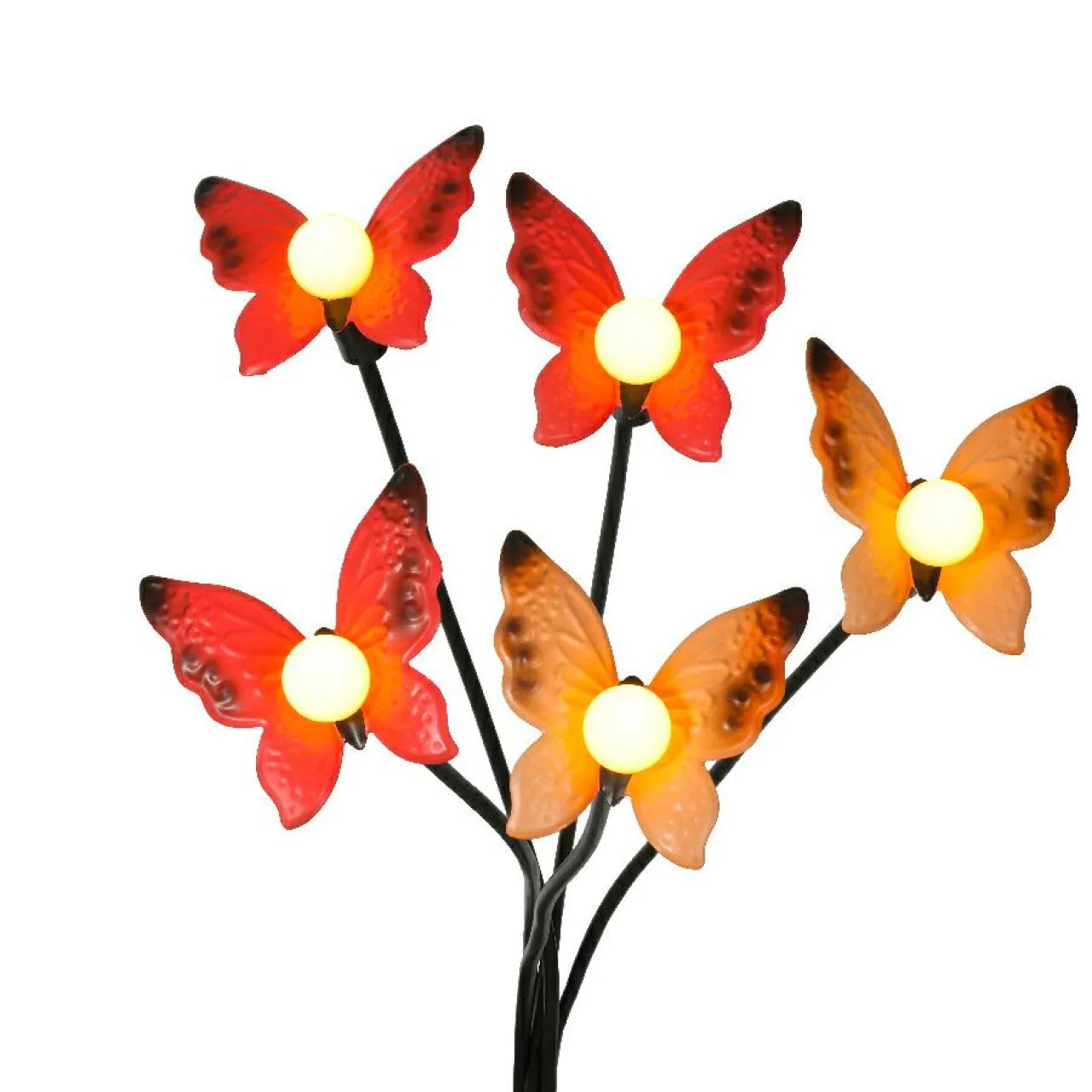 Luminaire Jardin|Eclairage Extérieur|KAEMINGK Décoration lumineuse Solaire à piquer au sol (H60 cm) Papillons et blanc chaud Rouge