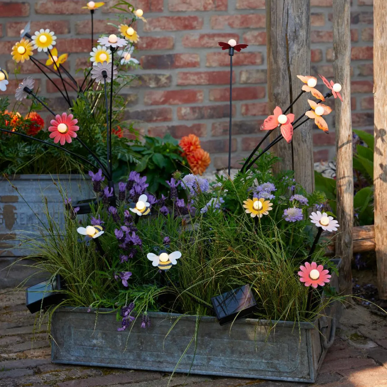 Luminaire Jardin|Eclairage Extérieur|KAEMINGK Décoration lumineuse Solaire à piquer au sol (H60 cm) Papillons et blanc chaud Rouge