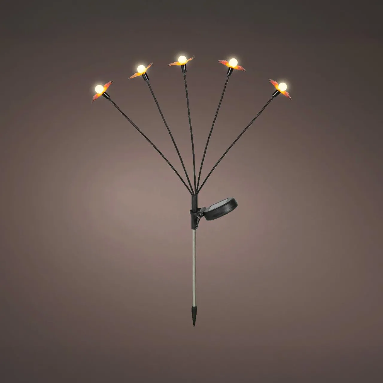 Luminaire Jardin|Eclairage Extérieur|KAEMINGK Décoration lumineuse Solaire à piquer au sol (H60 cm) Papillons et blanc chaud Rouge