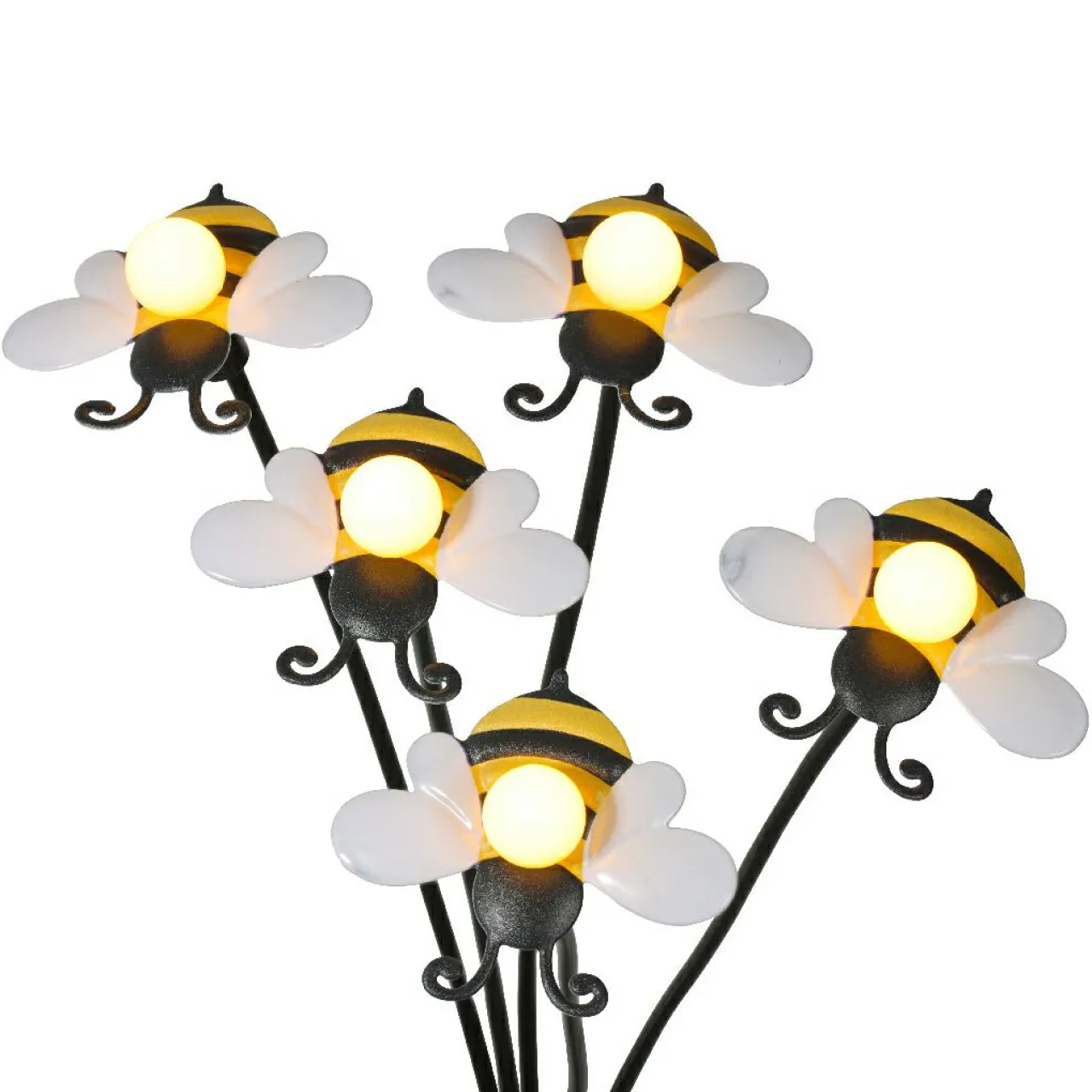 Luminaire Jardin|Eclairage Extérieur|KAEMINGK Décoration lumineuse Solaire à piquer au sol (H60 cm) Abeilles et blanc chaud Jaune
