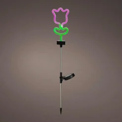 Luminaire Jardin|Eclairage Extérieur|KAEMINGK Décoration lumineuse Solaire à piquer au sol (H70 cm) Tulipe néon Multicolore