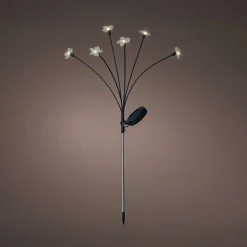 Luminaire Jardin|Eclairage Extérieur|KAEMINGK Décoration lumineuse Solaire à piquer au sol (H70 cm) Flowers Blanc chaud