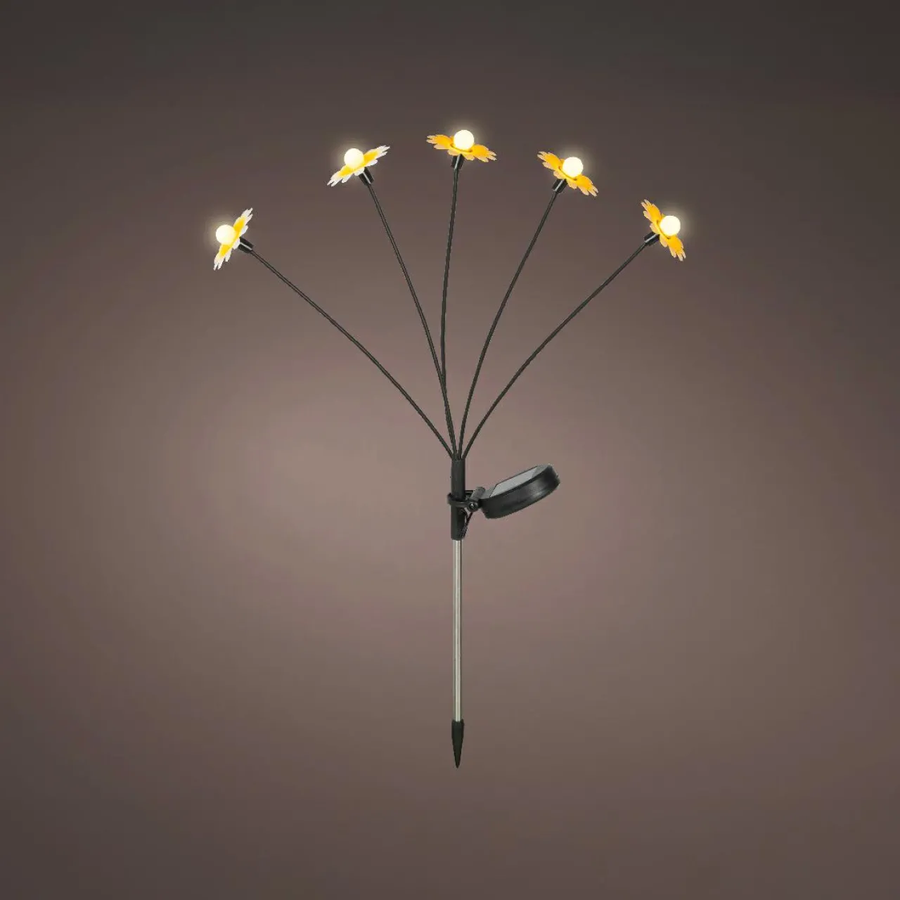 Luminaire Jardin|Eclairage Extérieur|KAEMINGK Décoration lumineuse Solaire à piquer au sol (H60 cm) Marguerites et blanc chaud Jaune