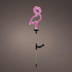 Luminaire Jardin|Eclairage Extérieur|KAEMINGK Décoration lumineuse Solaire à piquer au sol (H74 cm) néon Flamant Rose