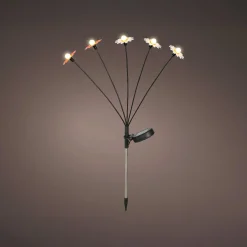 Luminaire Jardin|Eclairage Extérieur|KAEMINGK Décoration lumineuse Solaire à piquer au sol (H60 cm) Marguerites et blanc chaud Rouge
