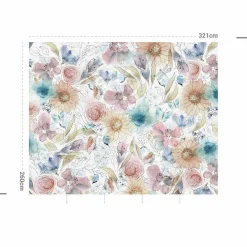 Décoration Murale Adhésive|MOTIF Décoration murale adhésive (321 x 260 cm) Florelie Multicolore