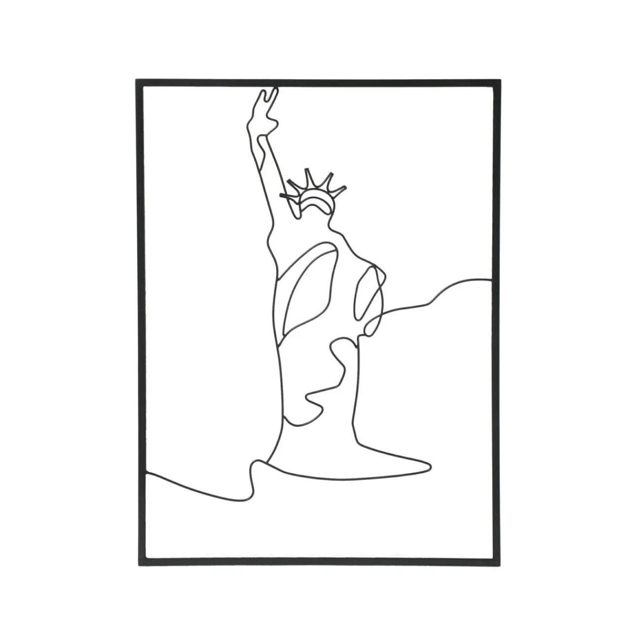 Toile, Cadre, Déco Murale|EMINZA Décoration murale en métal (H80 cm) Statut de la Liberté Noir