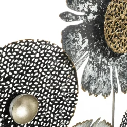 Toile, Cadre, Déco Murale|ATMOSPHERA Décoration murale en métal (H50 cm) Floral Queen Argent