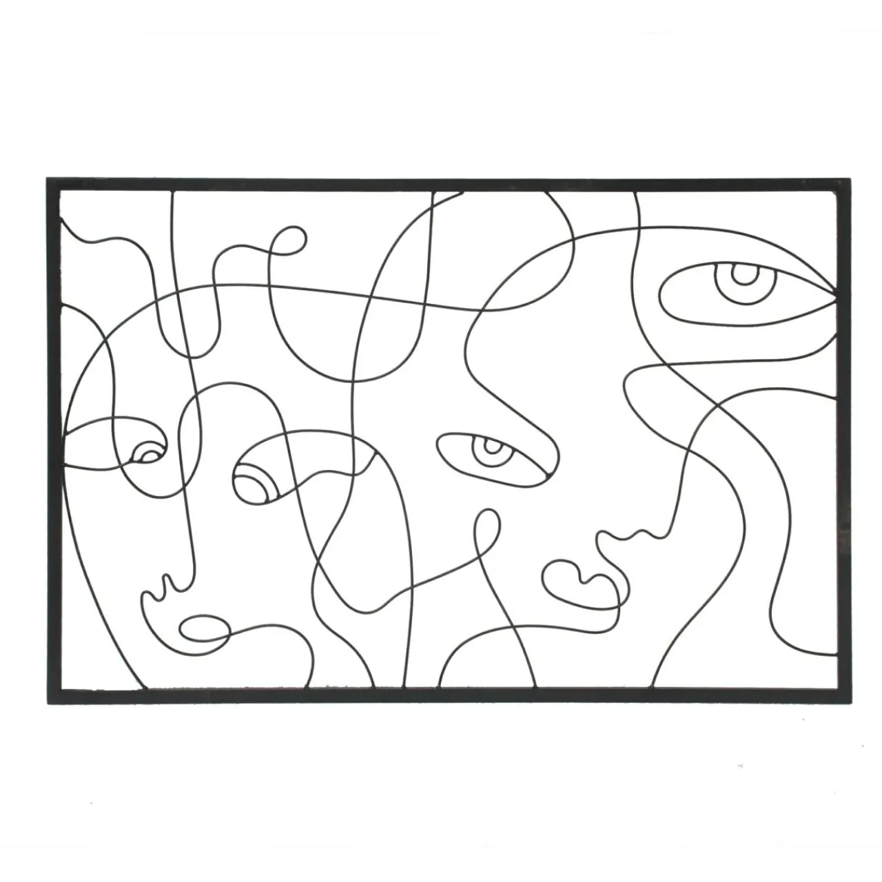 Toile, Cadre, Déco Murale|EMINZA Décoration murale en métal (90 x H60 cm) Poker face Noir