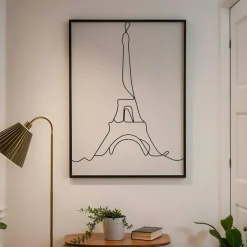 Toile, Cadre, Déco Murale|EMINZA Décoration murale en métal (H80 cm) Tour Eiffel Noir