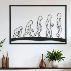 Toile, Cadre, Déco Murale|EMINZA Décoration murale en métal (70 x H50 cm) Evolution Noir