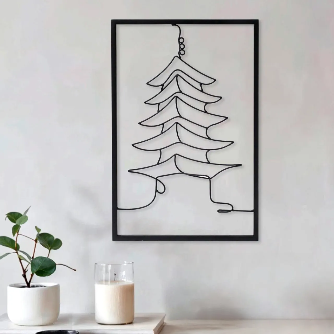 Toile, Cadre, Déco Murale|EMINZA Décoration murale en métal (H45 cm) Temple Noir