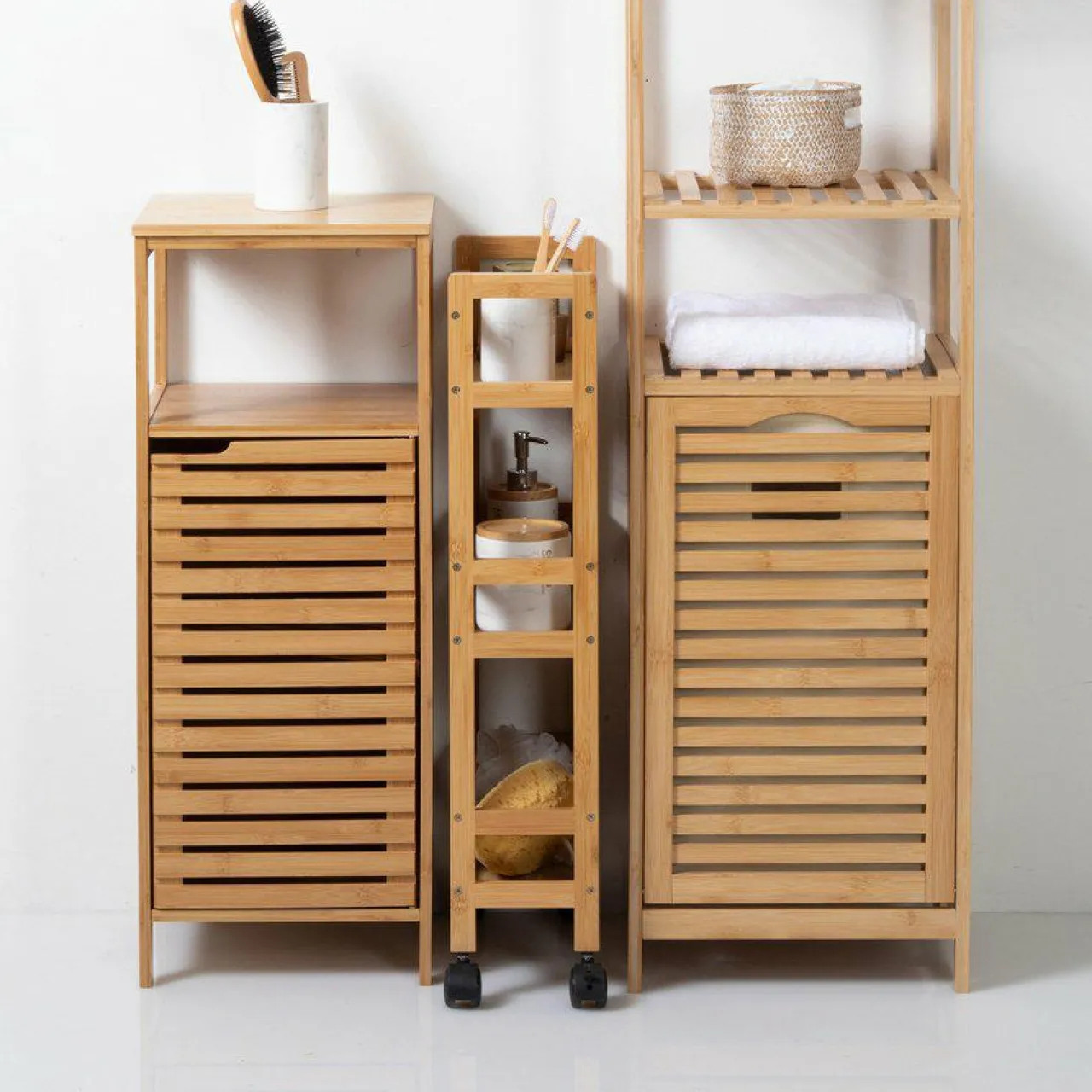 Desserte, Meuble|ATMOSPHERA Desserte 3 niveaux bambou (H74,5 cm) Pia Naturel