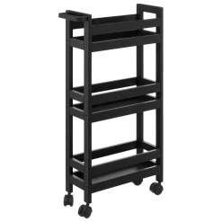 Desserte, Meuble|ATMOSPHERA Desserte à roulettes 3 niveaux (40 x 15 x 75 cm) Colorama Noir