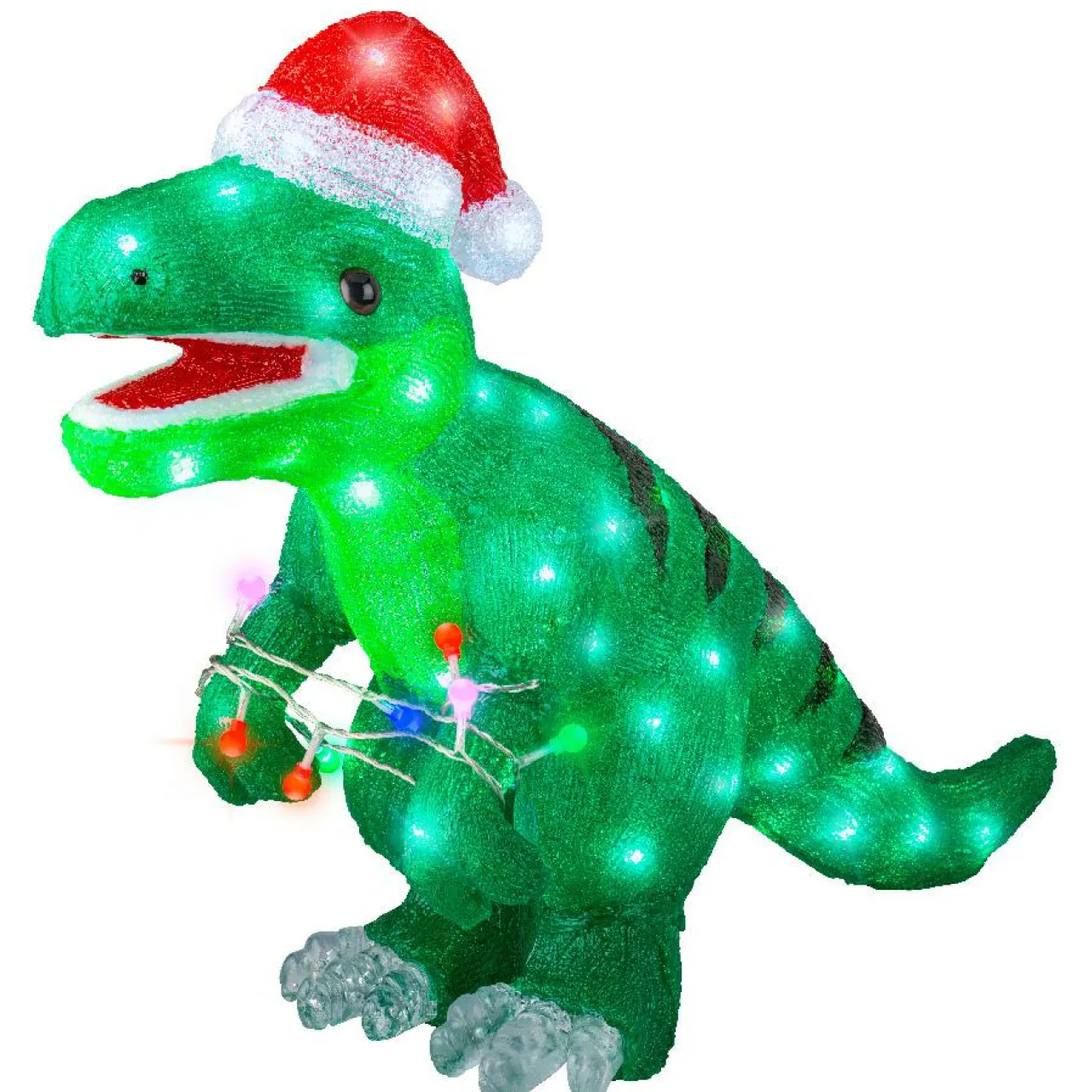 Père Noël, Animaux Et Personnage|Déco Et Objet Lumineux|EMINZA Dinosaure lumineux 80 LED (H47 cm) Rex Blanc froid