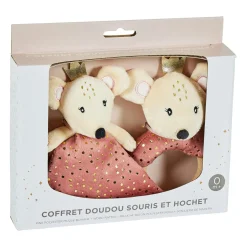 Jouet, Cadeau De Naissance|OSTARIA Doudou bébé (26 cm) Souris Rose