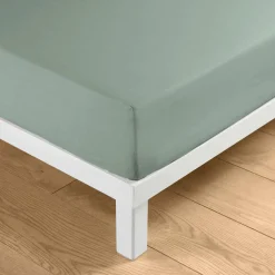 Drap Housse|douceur d'intu017drieur Drap housse coton lavé (160 x 200 cm) Linella sauge Vert