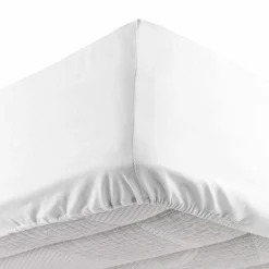 Drap Housse|DOUCEUR D'INTERIEUR Drap housse coton lavé (140 x 190 cm) Linette Blanc