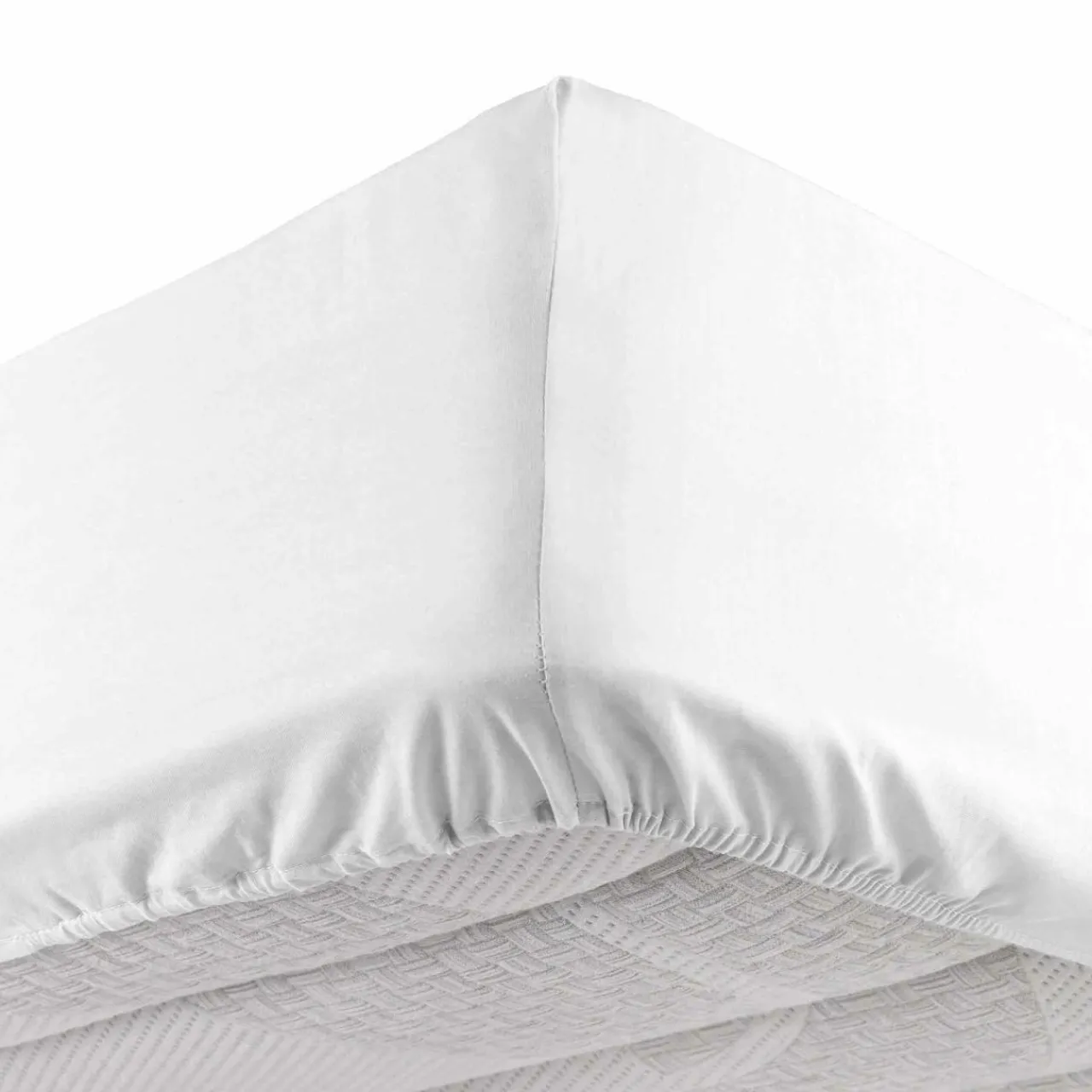 Drap Housse|DOUCEUR D'INTERIEUR Drap housse coton lavé (140 x 190 cm) Linette Blanc