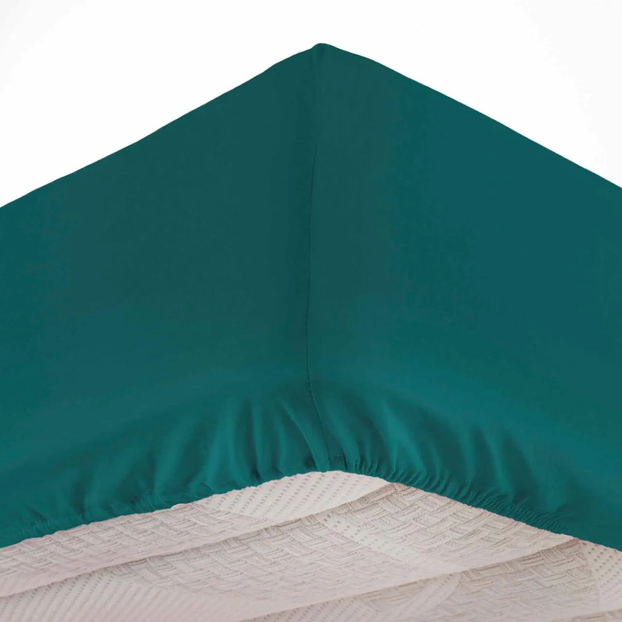 Drap Housse|DOUCEUR D'INTERIEUR Drap housse coton lavé (140 x 190 cm) Linette Bleu pétrole