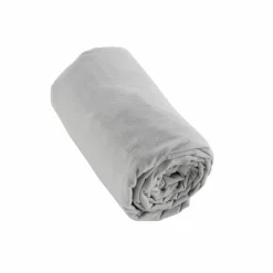 Drap Housse|EMINZA Drap housse flanelle de coton (200 x 200 cm) Nina Gris clair