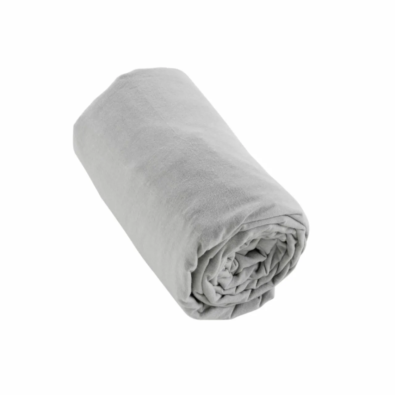 Drap Housse|EMINZA Drap housse flanelle de coton (160 x 200 cm) Nina Gris clair