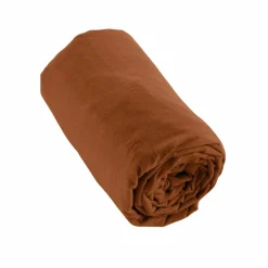 Drap Housse|EMINZA Drap housse flanelle de coton (90 x 190 cm) Théa Terracotta